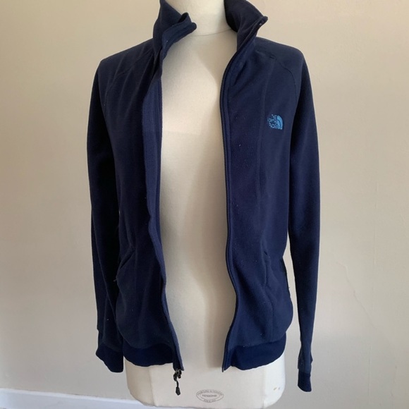 North Face Polartech fleece navy zip up sweater - Picture 1 of 4